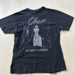 Cher Heart Of Stone Shirt Mens Large Black Rock Graphic Tee T-Shirt Music